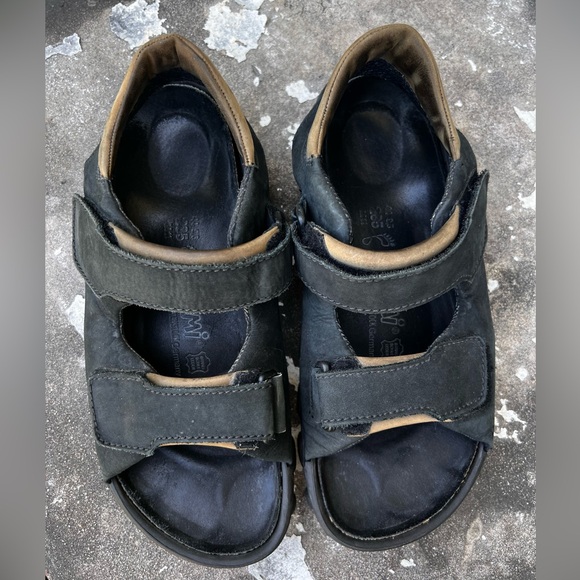 BIRKENSTOCK Tatami Black/Tan Leather Sandal Double Adj Strap Mens US 10 Germany main image 9